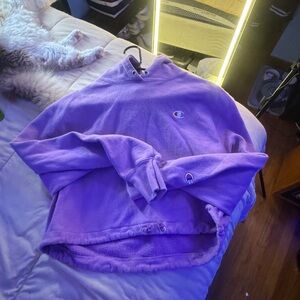 Champion purple cropped hoodie
